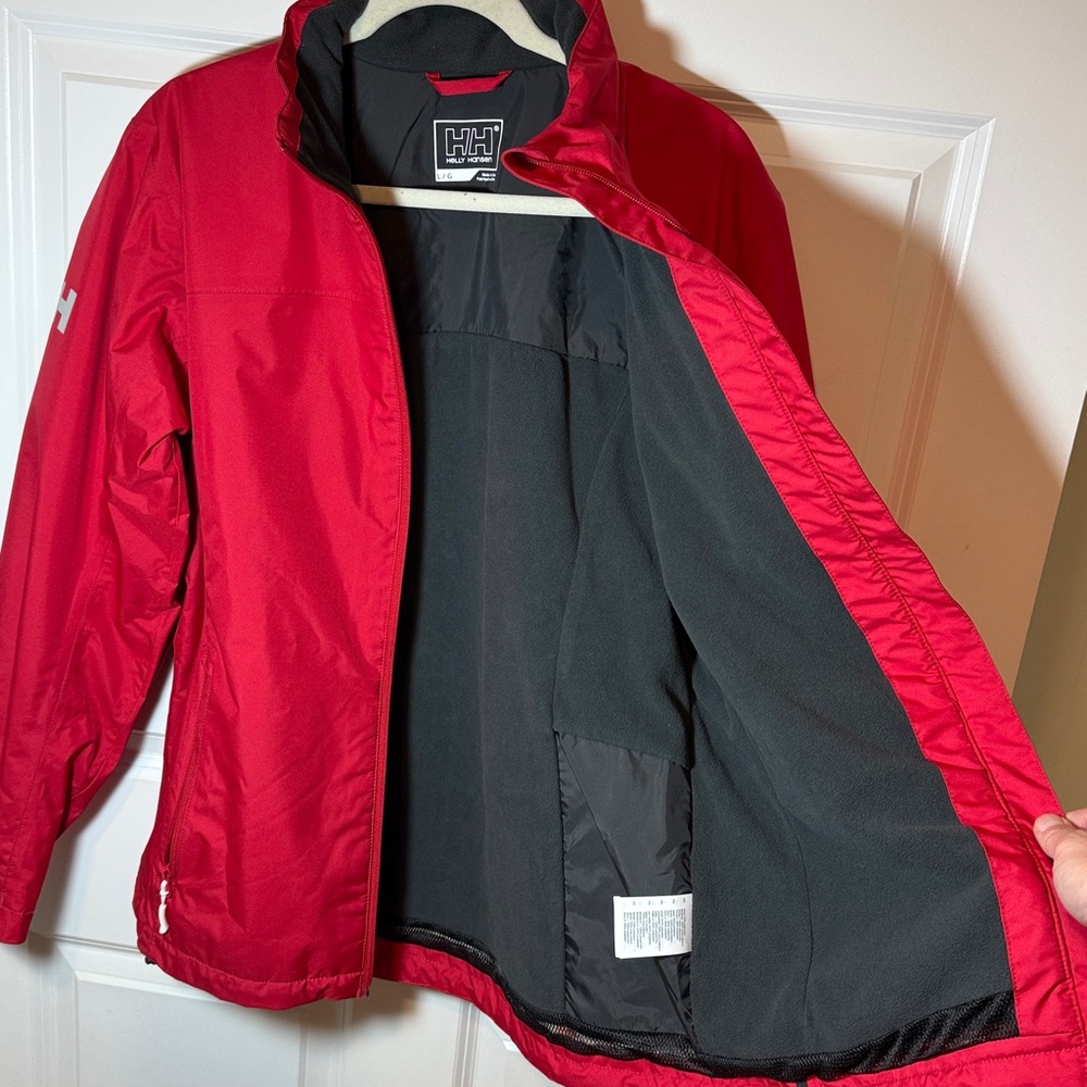 Helly Hansen Jacket Women Sz Large Red mid weight jacket Viking Logo - Picture 8 of 8